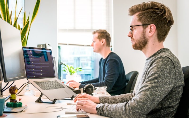 WordPress and custom website comparison on a screen